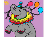 Dibujo Elefante con 3 globos pintado por nico1123