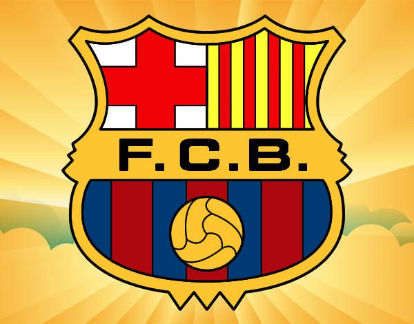Dibujo Escudo del F.C. Barcelona pintado por olimessi