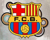 Dibujo Escudo del F.C. Barcelona pintado por vicror