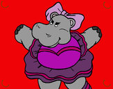 Dibujo Hipopótama con lazo pintado por Marina10