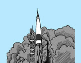 Dibujo Lanzamiento cohete pintado por jfrkffkkf