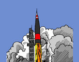 Dibujo Lanzamiento cohete pintado por Vemeerita