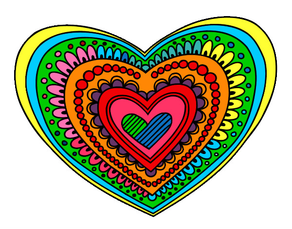 Dibujo Mandala corazón pintado por Alonsin1
