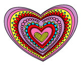 Dibujo Mandala corazón pintado por caritosol