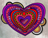 Dibujo Mandala corazón pintado por dinnigee