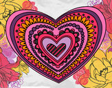 Dibujo Mandala corazón pintado por kati513