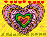 Dibujo Mandala corazón pintado por mialonso