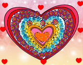 Dibujo Mandala corazón pintado por RocioAnto