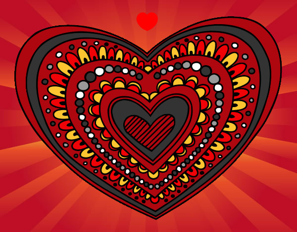 Dibujo Mandala corazón pintado por Veri Veri