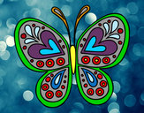 Dibujo Mandala mariposa pintado por francleo