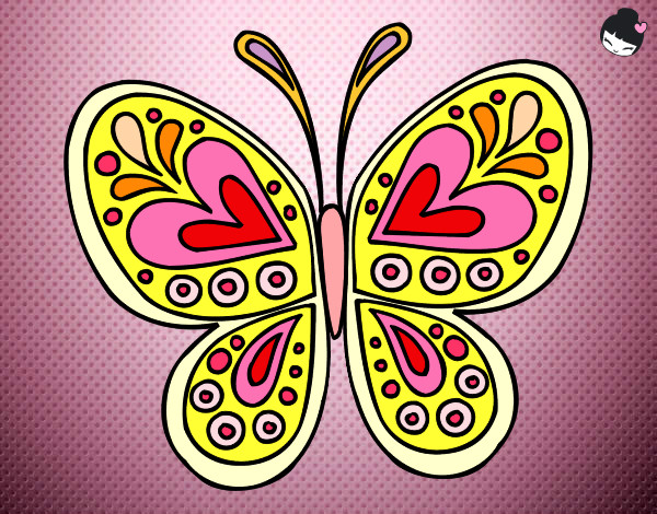Dibujo Mandala mariposa pintado por xcarritox