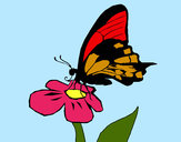 Dibujo Mariposa en flor pintado por jfrkffkkf