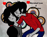 Dibujo Marshall Lee y Marceline pintado por love1