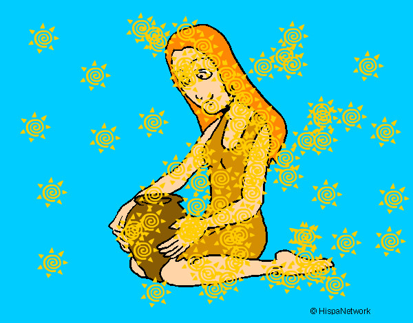Dibujo Mujer y jarrón pintado por dibujo_11