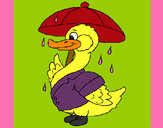 Dibujo Pato bajo la lluvia pintado por Estibalitz