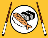 Dibujo Plato de Sushi pintado por jfrkffkkf