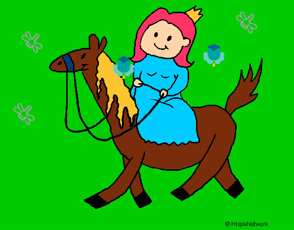 Dibujo Princesa a caballo pintado por CLUBTI