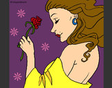 Dibujo Princesa con una rosa pintado por AlmendraGD