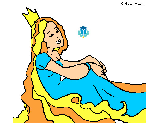 Dibujo Princesa relajada pintado por Caramelo89
