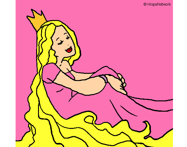 Dibujo Princesa relajada pintado por danielsam8