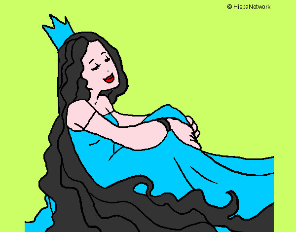 Dibujo Princesa relajada pintado por desi10