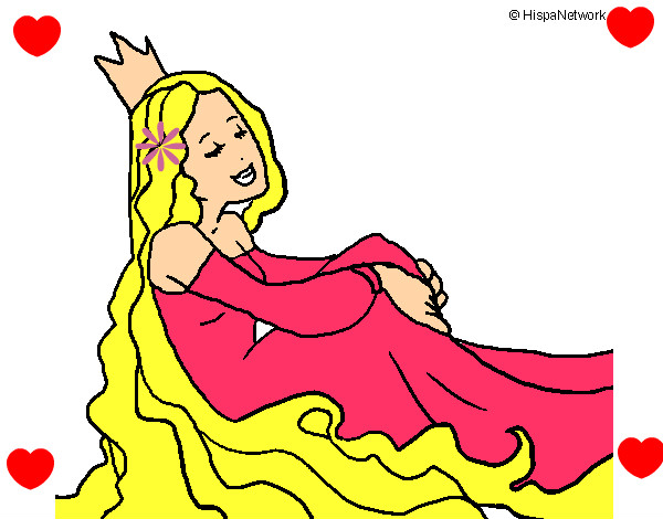 Dibujo Princesa relajada pintado por samantina1
