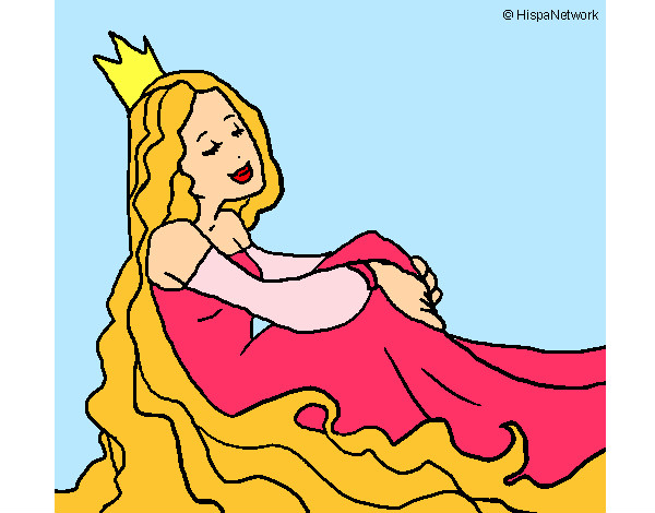 Dibujo Princesa relajada pintado por Sandrixbel
