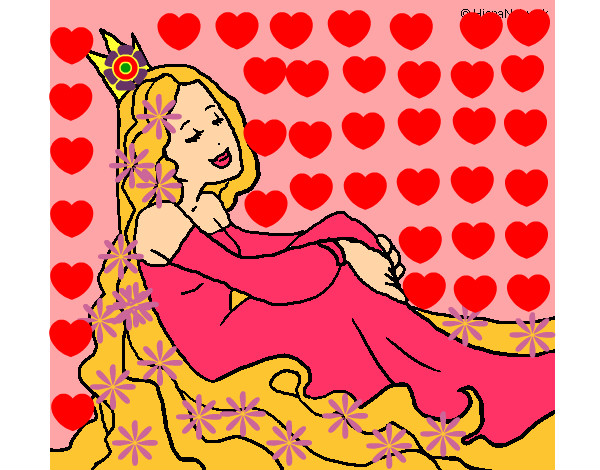 Dibujo Princesa relajada pintado por selena12