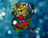 Dibujo Robot DJ pintado por alex108