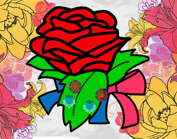 Dibujo Rosa, flor pintado por mialonso