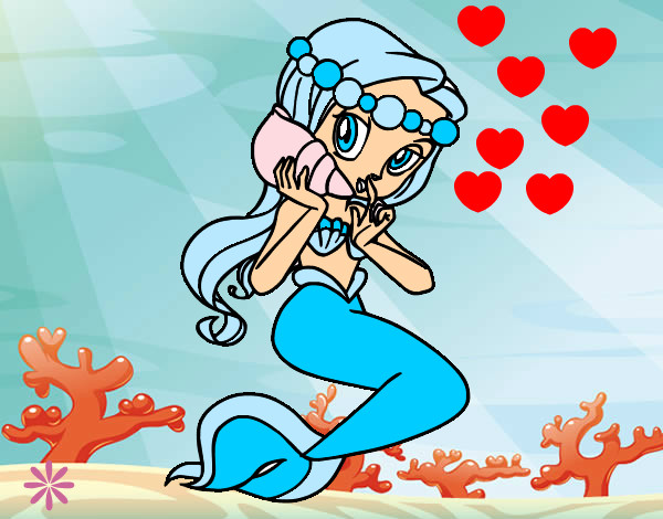 Dibujo Sirena con una caracola pintado por missxv