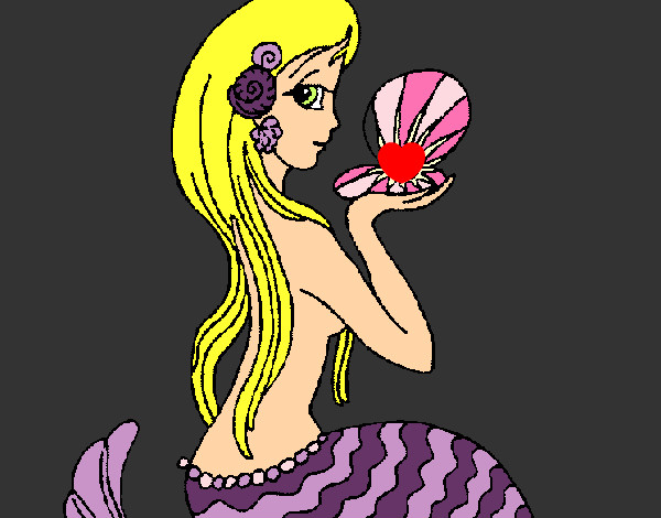 Dibujo Sirena y perla pintado por fativalen