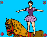 Dibujo Trapecista encima de caballo pintado por Marina10