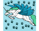 Dibujo Unicornio alado pintado por evarista