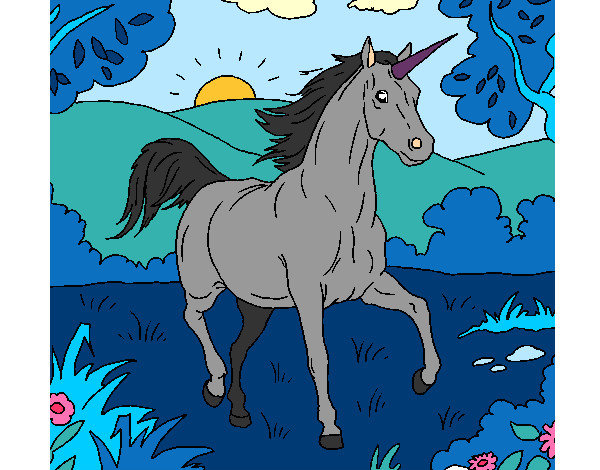 Dibujo Unicornio corriendo pintado por Veri Veri