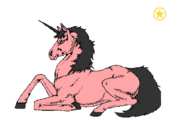 Dibujo Unicornio sentado pintado por Veri Veri