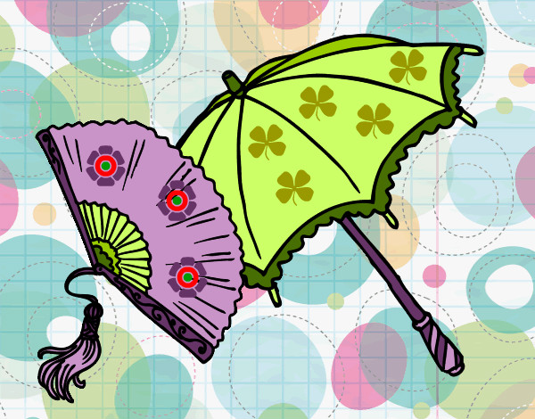 Dibujo Abanico y paraguas pintado por Veri Veri