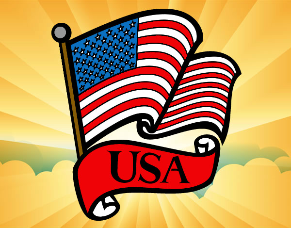 Dibujo Bandera de los Estados Unidos pintado por color1