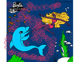 Dibujo Barbie jugando con un delfín pintado por antiadel31