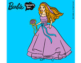Dibujo Barbie vestida de novia pintado por marta13579