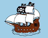 Dibujo Barco pirata pintado por jfrkffkkf