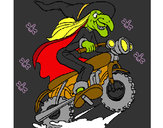 Dibujo Bruja en moto pintado por JAUMEEE