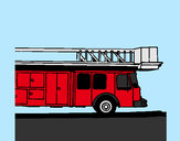 Dibujo Camión de bomberos con escalera pintado por jfrkffkkf