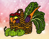 Dibujo Cesta de verduras pintado por rubymon200