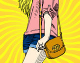 Dibujo Chica con bolso pintado por jfrkffkkf