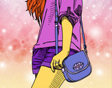 Dibujo Chica con bolso pintado por MaxMajo