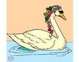 Dibujo Cisne con flores pintado por Veri Veri