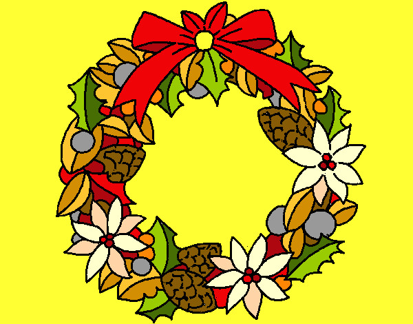 Dibujo Corona de flores navideña pintado por Veri Veri