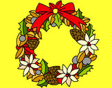 Dibujo Corona de flores navideña pintado por Veri Veri