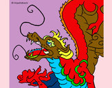 Dibujo Dragón japonés pintado por jahebara